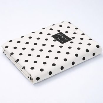 Kokvilnas palags bez gumijas Balts punktots, 155x220 cm|Gultas veļa|TavsSapnis