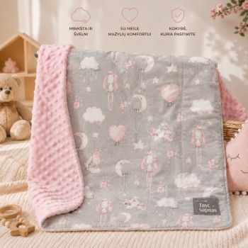 Maigi minky pleds Pink night, 70x100 cm|Mēreni silti|TavsSapnis