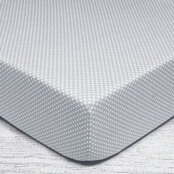 Audekla palags ar gumiju Pelēks punkts, 90x200 cm|Gultas veļa|TavsSapnis