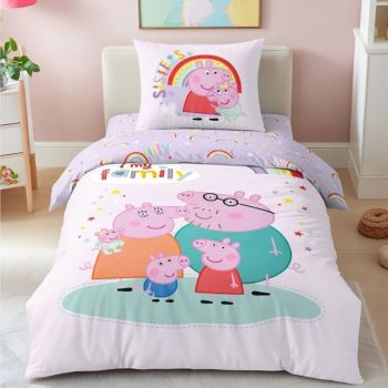 Gultas veļas komplekts Peppa Pig, 140x200, 70x90 cm|Bērnu gultas veļa|TavsSapnis
