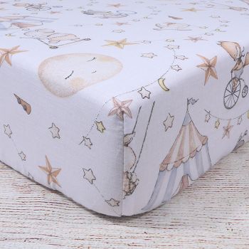 Kokvilnas palags ar gumiju Cirks, 60x120 cm|60x120 cm matracim|TavsSapnis