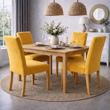 Krēslu pārvalki Dzeltens, 2 gab.|Mājas preces|TavsSapnis