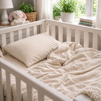 Kokvilnas gultas veļas komplekts zīdainim Sand, 110x140, 40x60 cm|110x140 cm|TavsSapnis