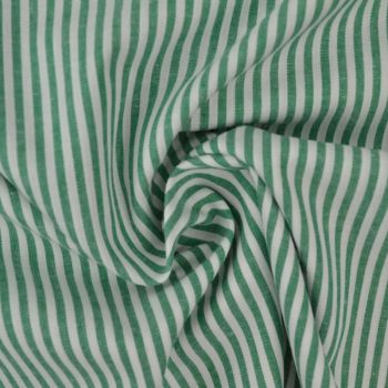 Kokvilnas poplīna audums Green Stripes|Audumi|TavsSapnis