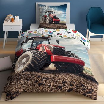 Gultas veļas komplekts Traktors, 140x200, 70x80 cm|Bērnu gultas veļa|TavsSapnis