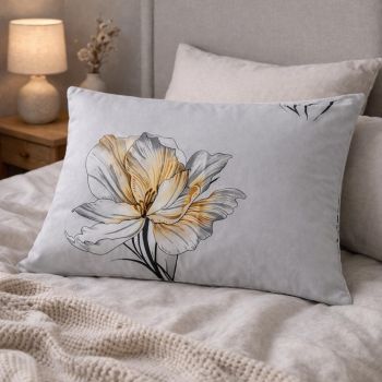 Kokvilnas spilvendrāna ar rāvējslēdzēju Flower, 50x70 cm|50 x 70 cm|TavsSapnis