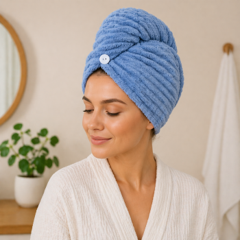 Matu dvielis-turbāns Madam, blue jeans|Mājas preces|TavsSapnis