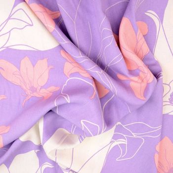Plāns viskozes audums kleitai Lilac Flower|Audumi|TavsSapnis
