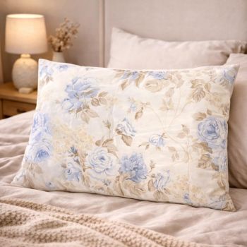 Kokvilnas spilvendrāna ar rāvējslēdzēju Ice Roses, 50x70 cm|50 x 70 cm|TavsSapnis