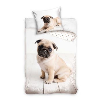 Gultas veļas komplekts Little Pug, 140x200, 65x65 cm|Bērnu gultas veļa|TavsSapnis