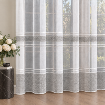Mērāmi dienas aizkari Grey Stripes, augstums 330 cm|Aizkari|TavsSapnis