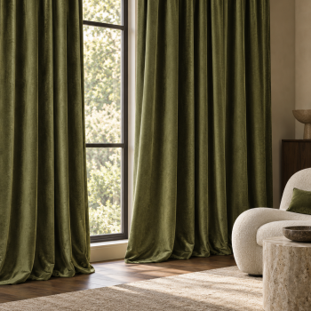 Izmērīts velūra aizkars Moss Green, augstums 300 cm|Aizkari|TavsSapnis