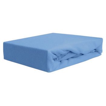 Frotē palags ar gumiju Exclusive, gaiši zils, 200x200 cm|Gultas veļa|TavsSapnis