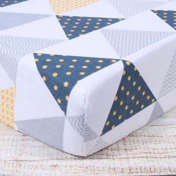 Kokvilnas palags ar gumiju Trijstūri, 60x120 cm|60x120 cm matracim|TavsSapnis