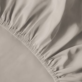 Pure Collection satīna palags ar gumiju BEIGE, 180x200 cm|Gultas veļa|TavsSapnis