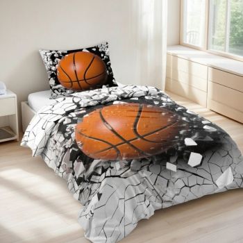 Gultas veļas komplekts Basketball, 135x200, 80x80 cm|Bērnu gultas veļa|TavsSapnis