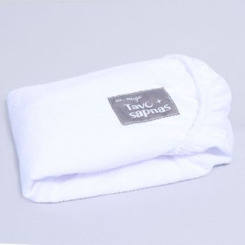 Ūdensizturīgs frotē palags ar gumiju Balts, 140x200 cm|Gultas veļa|TavsSapnis