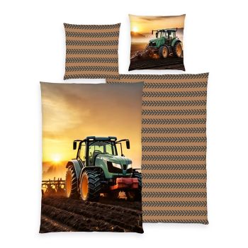 Gultas veļas komplekts Traktors, 140x200, 70x90cm |Bērnu gultas veļa|TavsSapnis
