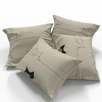 Kokvilnas spilvendrāna Playful Cats, 50x70 cm|50 x 70 cm|TavsSapnis