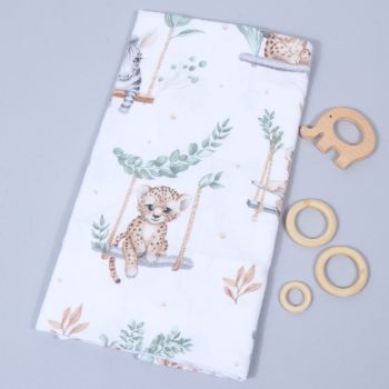 Flaneļa autiņi Mini Zoo, 65x75 cm|Gultas veļa mazuļiem|TavsSapnis
