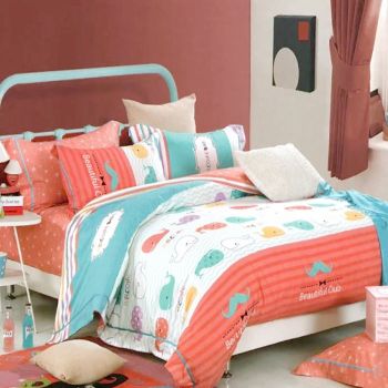 Gultas veļas komplekts Vaļi, 160x200, 70x80 cm|Bērnu gultas veļa|TavsSapnis