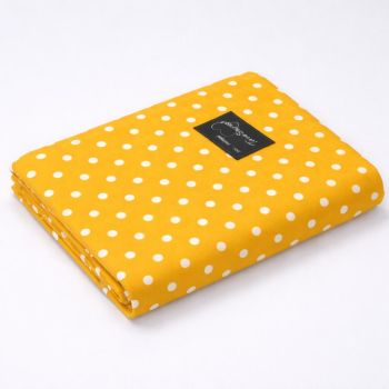 Kokvilnas palags bez gumijas Dzeltens punktots, 155x220 cm|Gultas veļa|TavsSapnis