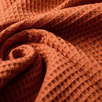 Kokvilnas audums WAFFLE, orange|Audumi|TavsSapnis