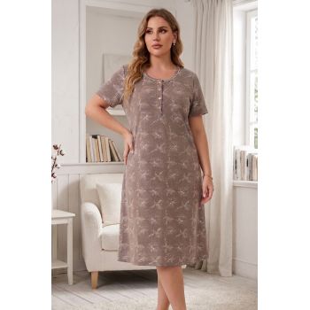Plus izmēra kokvilnas naktskrekliņš Autumn, 4XL izmērs|Naktsveļa, pidžamas, peldmēteļi|TavsSapnis