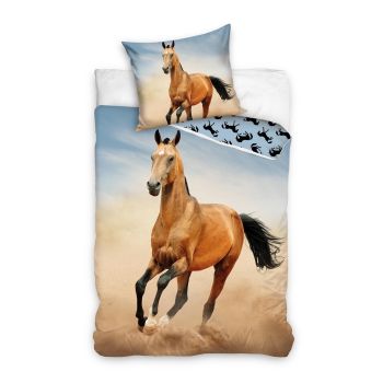 Gultas veļas komplekts Zirgs, 140x200, 65x65 cm|Bērnu gultas veļa|TavsSapnis