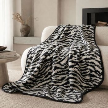 Merino vilnas pleds Zebra, 140x200 cm|140 x 205 cm|TavsSapnis