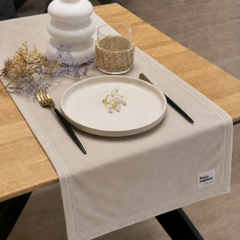 Samts galda celiņš  Beige, 40x145 cm|Mājas tekstils|TavsSapnis