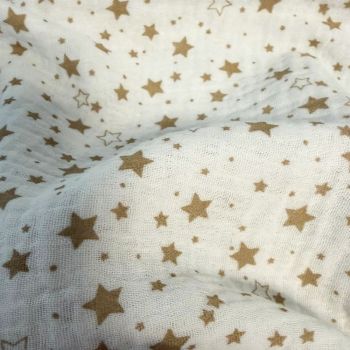 Double gauze muslīns Zvaigznes|Audumi|TavsSapnis