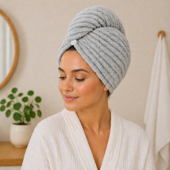 Matu dvielis-turbāns Madam, grey|Mājas preces|TavsSapnis