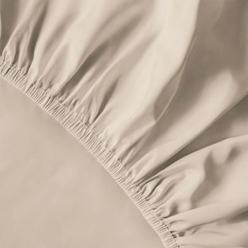 Pure Collection satīna palags ar gumiju SAND BEIGE, 180x200 cm|Gultas veļa|TavsSapnis