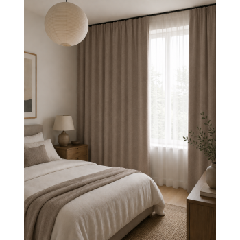Nakts aizkaru audums Sakura Blackout Taupe, augstums 300 cm|Aizkari|TavsSapnis