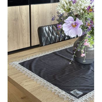 Samts galda celiņš Grey Luxury, 55x130 cm|Mājas preces|TavsSapnis