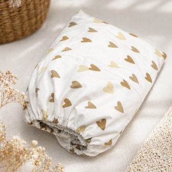 Kokvilnas palags ar gumiju Sirds deja, 60x120 cm|60x120 cm matracim|TavsSapnis