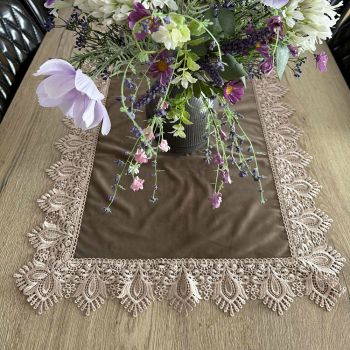 Samts galda celiņš Brown Luxury, 55x130 cm|Mājas preces|TavsSapnis