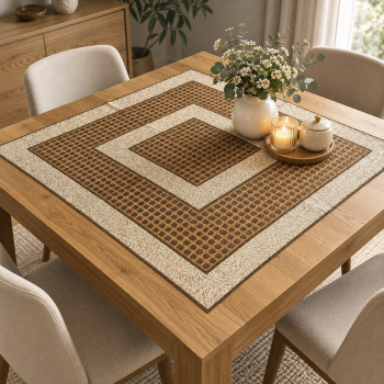 Žakarda galdauts Brown, 75x75 cm|Mājas tekstils|TavsSapnis