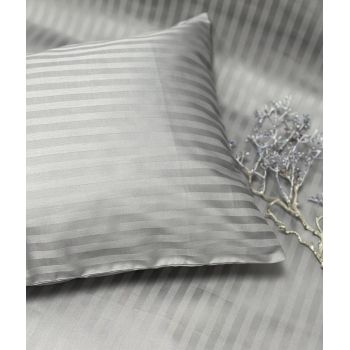 Svītraina satīna spilvendrāna Grey, 40x60 cm|Gultas veļa mazuļiem|TavsSapnis