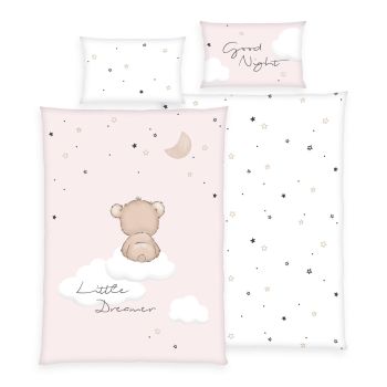 Organiskās kokvilnas gultas veļa Pink Dreamer, 100x135, 40x60 cm|100x135 cm|TavsSapnis
