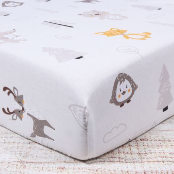 Kokvilnas palags ar gumiju Little Forest, 60x120 cm|60x120 cm matracim|TavsSapnis