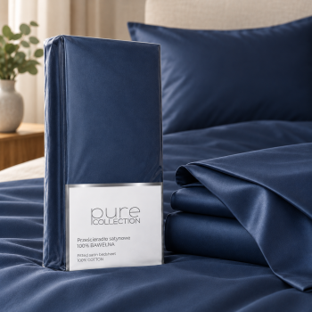 Pure Collection satīna palags bez gumijas DENIM, 200x220 cm|Gultas veļa|TavsSapnis