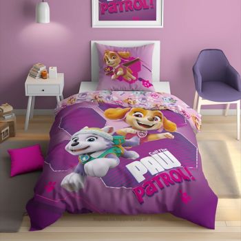 Tumsā spīdošs gultas veļas komplekts Paw Patrol, 140x200, 70x80 cm|Bērnu gultas veļa|TavsSapnis