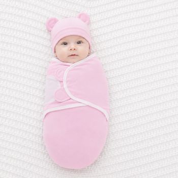 Trikotažas autiņbiksīšu kokons ar cepuri Pink, 48 cm|Gultas veļa mazuļiem|TavsSapnis