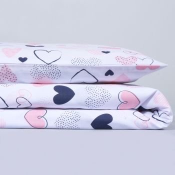 Gultas veļas komplekts Širdelės, 100x135, 40x60 cm|100x135 cm|TavsSapnis