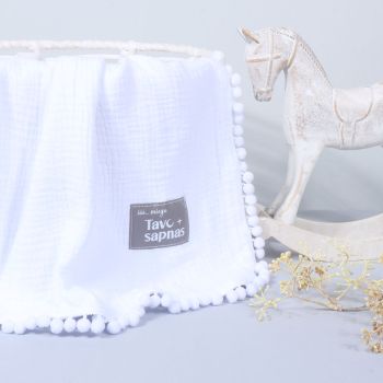 Muslin pleds Balts, 80x65 cm |Vasaras karstums|TavsSapnis