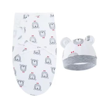 Trikotažas autiņbiksīšu kokons ar cepuri Teddy, 48 cm|Gultas veļa mazuļiem|TavsSapnis