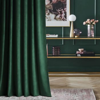 Izmērīts velūra aizkars Dark Green, atlikums 0.25x5.60m|Aizkari|TavsSapnis