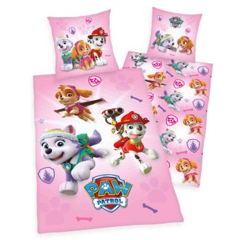 Gultas veļas komplekts Paw Patrol pink, 135x200, 80x80 cm|Bērnu|TavsSapnis